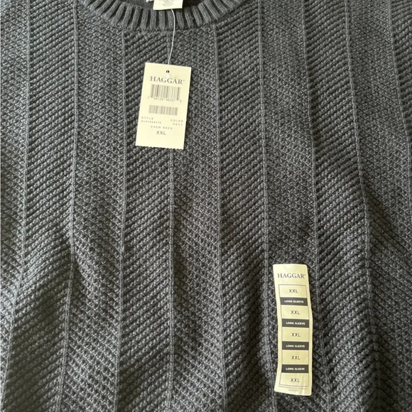 NWT Haggar Mens Navy Blue Sz XXL Pullover Sweater Crew Neck Very Nice - Picture 4 of 8
